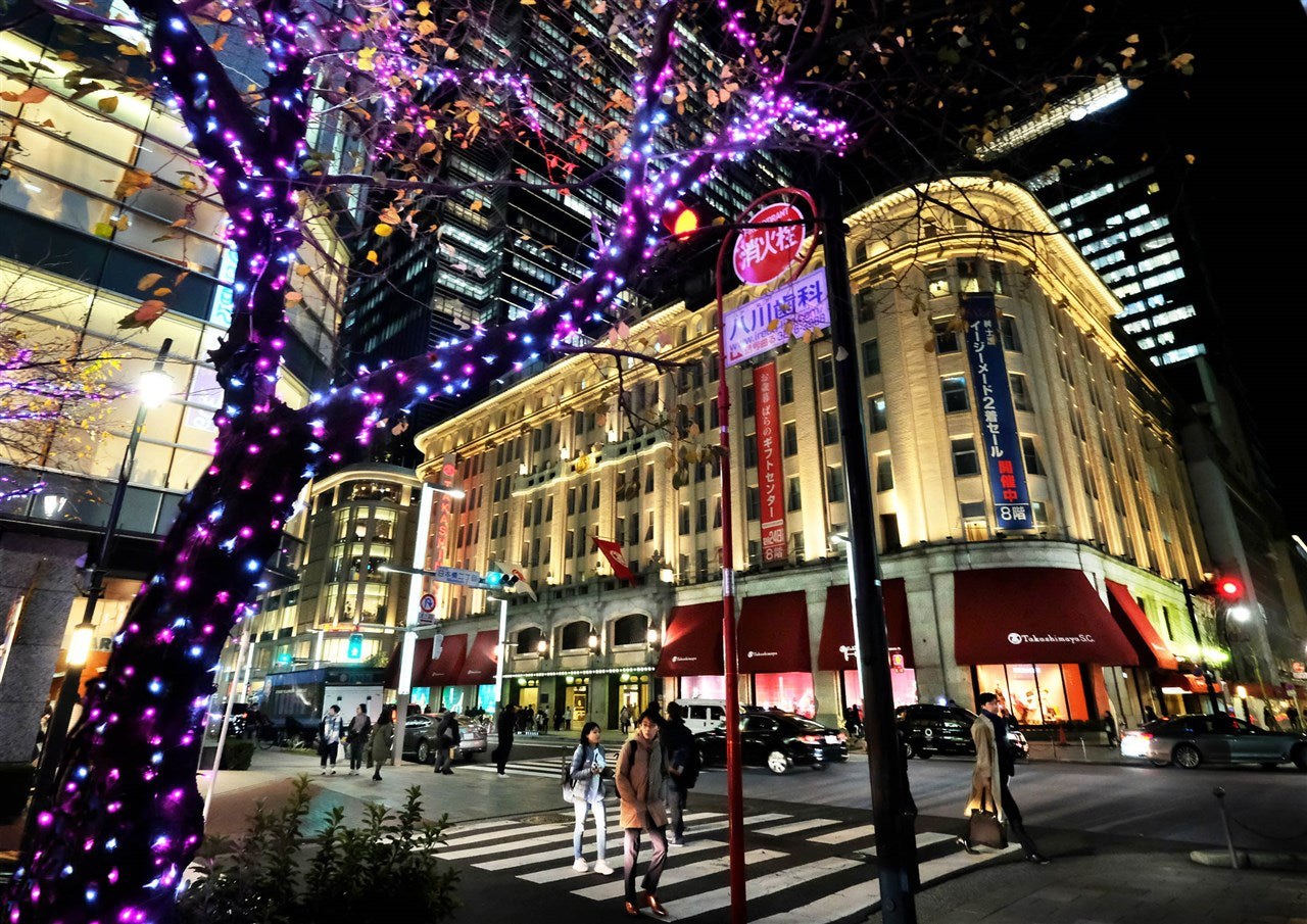 闪耀的夜晚的日本桥